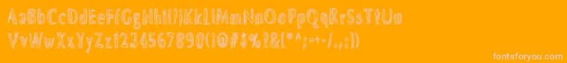 DsBrushesNormal-Schriftart – Rosa Schriften auf orangefarbenem Hintergrund