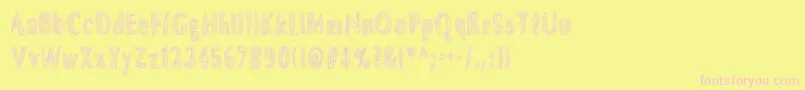 DsBrushesNormal Font – Pink Fonts on Yellow Background