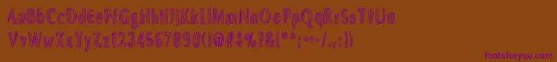 DsBrushesNormal Font – Purple Fonts on Brown Background
