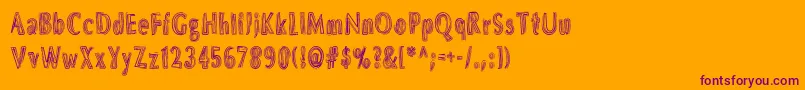 DsBrushesNormal Font – Purple Fonts on Orange Background