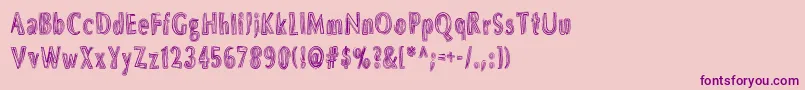 DsBrushesNormal Font – Purple Fonts on Pink Background