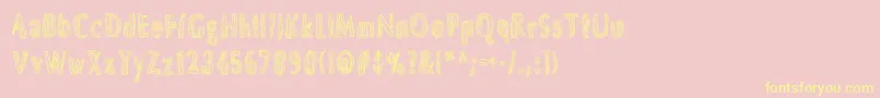 DsBrushesNormal-Schriftart – Gelbe Schriften auf rosa Hintergrund