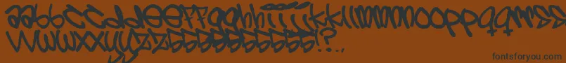 5centov-Schriftart – Schwarze Schriften auf braunem Hintergrund