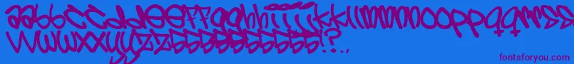 5centov Font – Purple Fonts on Blue Background