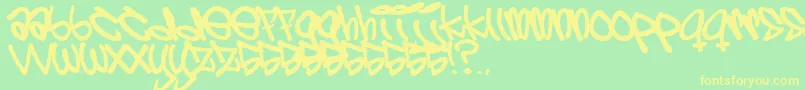 5centov Font – Yellow Fonts on Green Background