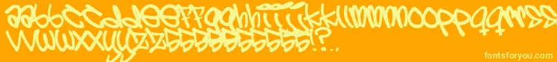 5centov Font – Yellow Fonts on Orange Background