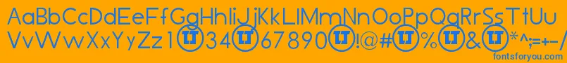 LjDesignStudiosIsThin Font – Blue Fonts on Orange Background