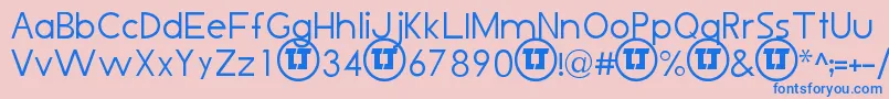 フォントLjDesignStudiosIsThin – ピンクの背景に青い文字