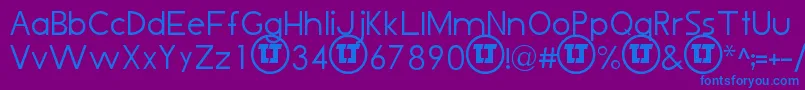 Police LjDesignStudiosIsThin – polices bleues sur fond violet