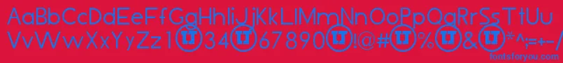 LjDesignStudiosIsThin Font – Blue Fonts on Red Background