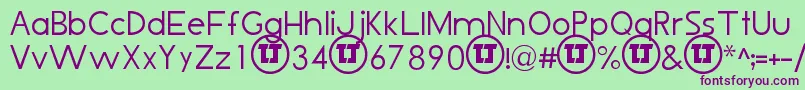 LjDesignStudiosIsThin-Schriftart – Violette Schriften auf grünem Hintergrund