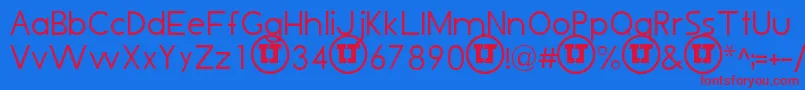 LjDesignStudiosIsThin Font – Red Fonts on Blue Background