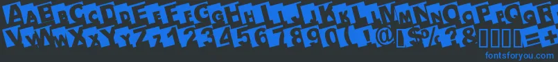 Bigarialleft Font – Blue Fonts on Black Background