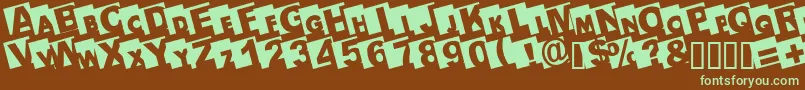 Bigarialleft Font – Green Fonts on Brown Background