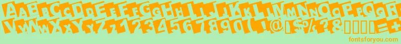 Bigarialleft Font – Orange Fonts on Green Background