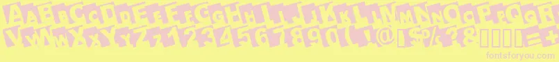 Bigarialleft Font – Pink Fonts on Yellow Background