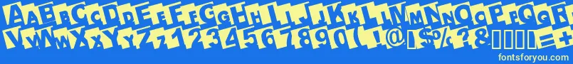 Bigarialleft Font – Yellow Fonts on Blue Background