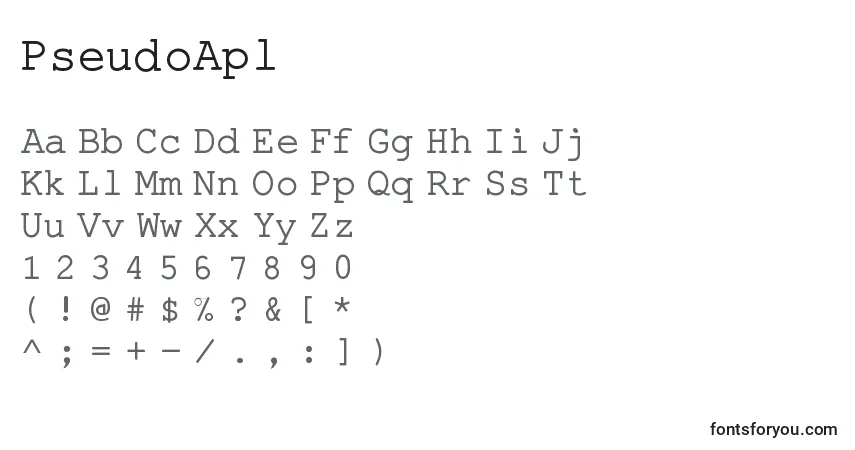 Шрифт PseudoApl – алфавит, цифры, специальные символы
