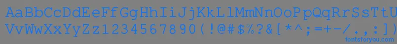 フォントPseudoApl – 灰色の背景に青い文字