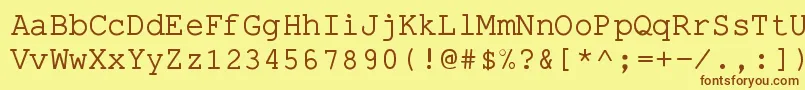 Więcej informacji o czcionce PseudoApl Czcionka PseudoApl – brązowe czcionki na żółtym tle