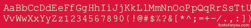 フォントPseudoApl – 赤い背景に緑の文字