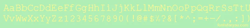 Więcej informacji o czcionce PseudoApl Czcionka PseudoApl – żółte czcionki na zielonym tle