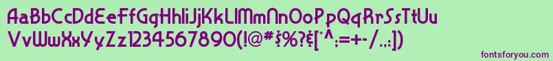 Snappyservicenf Font – Purple Fonts on Green Background