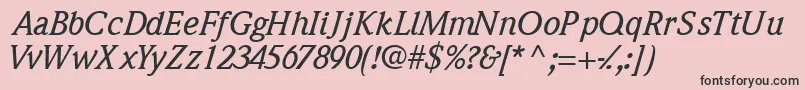 QuintessencemediumsskItalic Font – Black Fonts on Pink Background