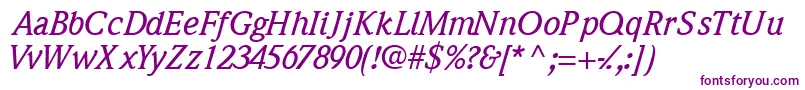 QuintessencemediumsskItalic Font – Purple Fonts on White Background