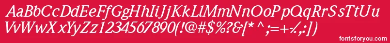 QuintessencemediumsskItalic Font – White Fonts on Red Background