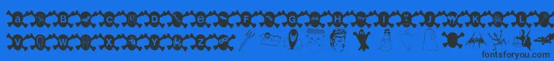 Шрифт Hallowien – чёрные шрифты на синем фоне