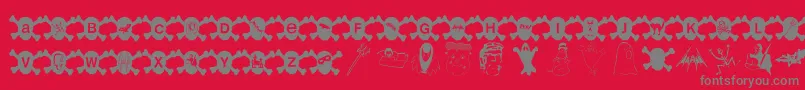 Hallowien Font – Gray Fonts on Red Background