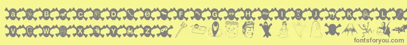 Hallowien Font – Gray Fonts on Yellow Background