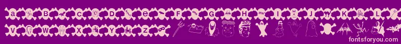 Hallowien Font – Pink Fonts on Purple Background