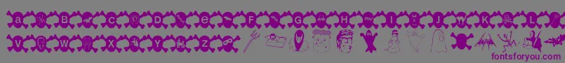 Hallowien-fontti – violetit fontit harmaalla taustalla