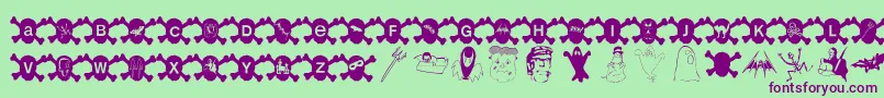 Hallowien Font – Purple Fonts on Green Background