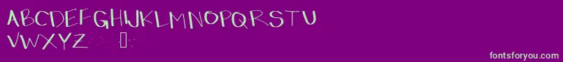 Dressinup Font – Green Fonts on Purple Background