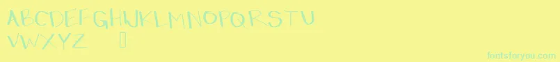 Dressinup-Schriftart – Grüne Schriften auf gelbem Hintergrund