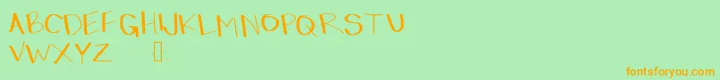 Dressinup Font – Orange Fonts on Green Background