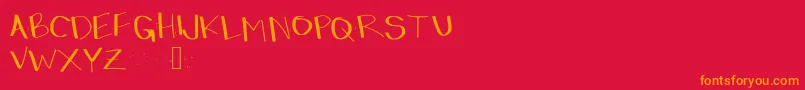 Fonte Dressinup – fontes laranjas em um fundo vermelho