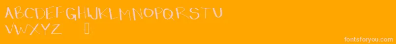 Dressinup-Schriftart – Rosa Schriften auf orangefarbenem Hintergrund