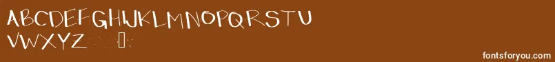 Dressinup-Schriftart – Weiße Schriften auf braunem Hintergrund