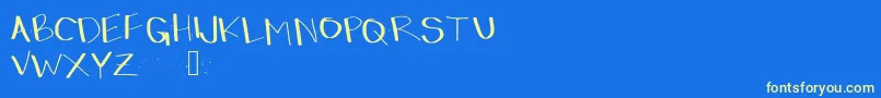 Dressinup Font – Yellow Fonts on Blue Background