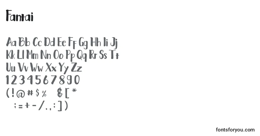 Шрифт Fantai – алфавит, цифры, специальные символы