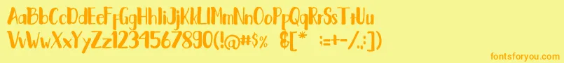 Weitere Informationen zur Fantai-Schriftart Fantai-Schriftart – Orangefarbene Schriften auf gelbem Hintergrund