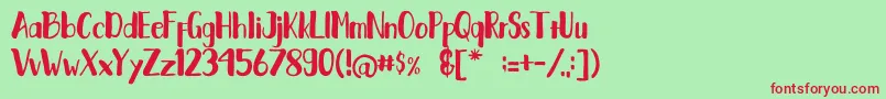 Fantai Font – Red Fonts on Green Background