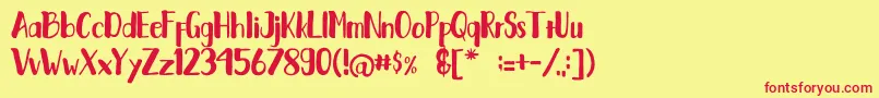 Fantai Font – Red Fonts on Yellow Background