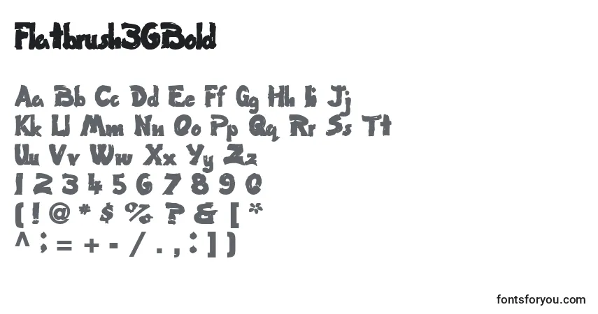 Шрифт Flatbrush36Bold – алфавит, цифры, специальные символы