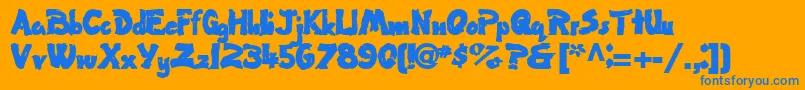 Flatbrush36Bold-fontti – siniset fontit oranssilla taustalla