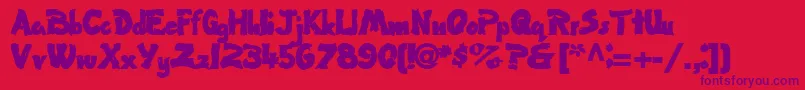 Flatbrush36Bold-Schriftart – Violette Schriften auf rotem Hintergrund